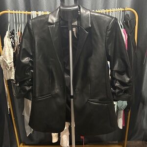 Cinq à Sept Black Leather Jacket
